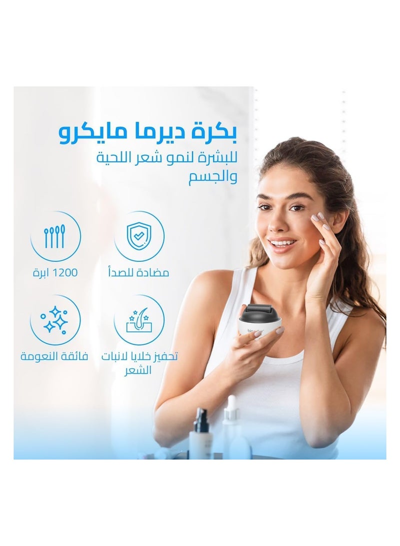 بيو رولر ديرما رولر للوجه والجسم، تحفز نمو الشعر، وتقلل من حب الشباب والتجاعيد وعلامات تمدد الجلد - Image 3