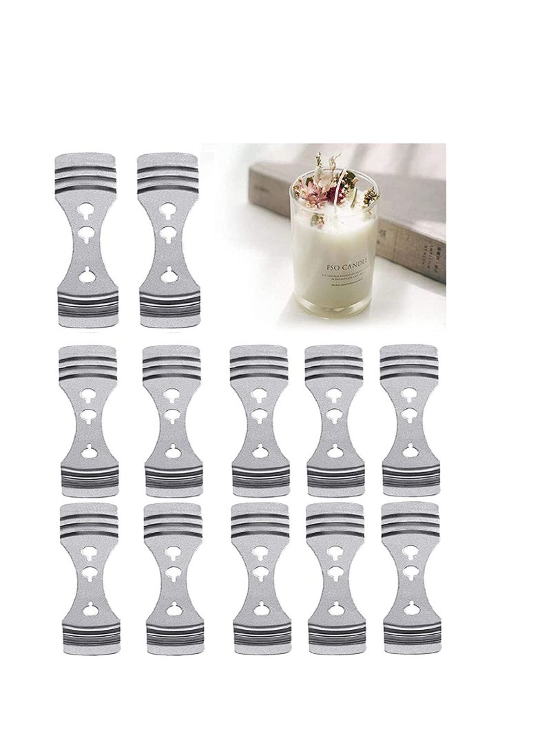 NIBEMINENT Metal Candle Wick Centering Devices Stainless Steel Core Holder for DIY Making, Clip Device Silver  - Image 1