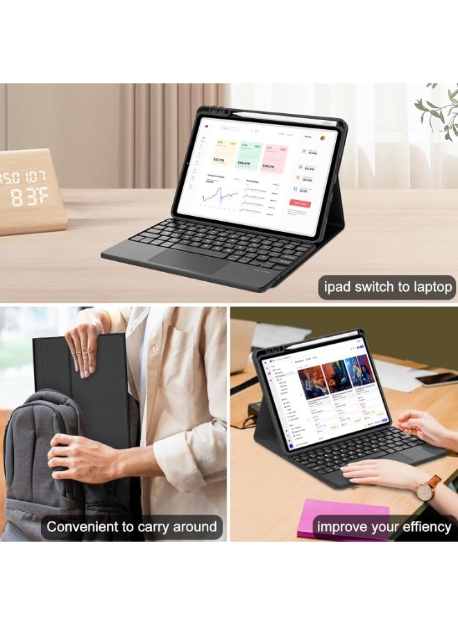 Mi Pad 7 cover with keyboard Keyboard Case for Xiaomi Pad 7/7 Pro 11.2 inch Magnetic Detachable Trackpad Keyboard Adjustable Stand Lightweight and Portable PU Leather Protective Cover-Black - Image 4