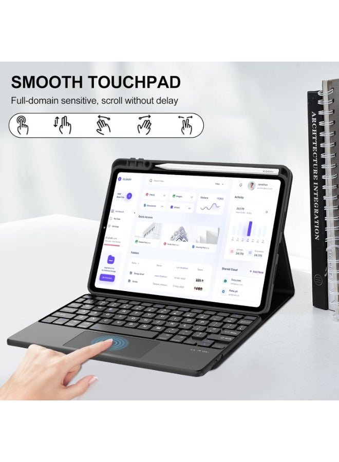 Mi Pad 7 cover with keyboard Keyboard Case for Xiaomi Pad 7/7 Pro 11.2 inch Magnetic Detachable Trackpad Keyboard Adjustable Stand Lightweight and Portable PU Leather Protective Cover-Black - Image 3