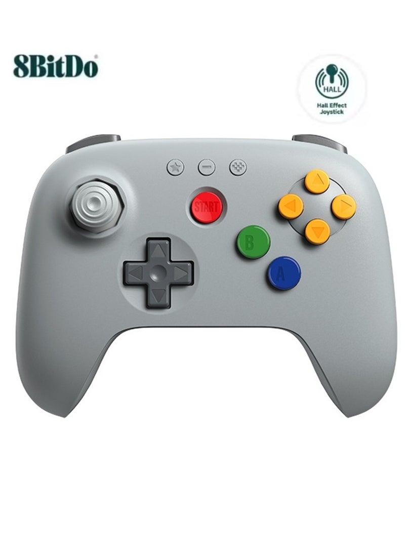 8Bitdo وحدة تحكم ألعاب كلاسيكية 8BitDo 64 بلوتوث لجهاز الألعاب 3D التناظري، Switch1/2، ويندوز، وأندرويد مع عصي تحكم بتأثير هول وحلقة عصا تحكم معدنية مقاومة للاهتراء، وظيفة توربو، اهتزاز، أوضاع D-Input و S-Input، بطارية 1000mAh - Image 1