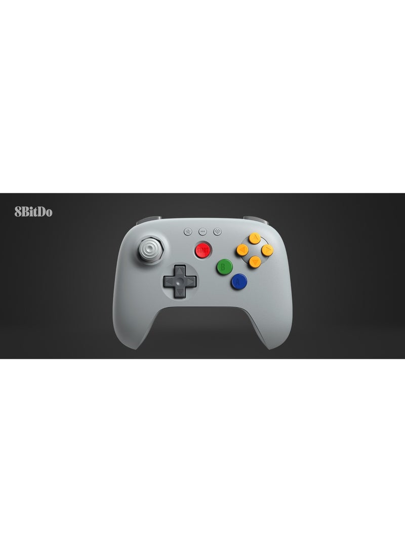 8Bitdo وحدة تحكم ألعاب كلاسيكية 8BitDo 64 بلوتوث لجهاز الألعاب 3D التناظري، Switch1/2، ويندوز، وأندرويد مع عصي تحكم بتأثير هول وحلقة عصا تحكم معدنية مقاومة للاهتراء، وظيفة توربو، اهتزاز، أوضاع D-Input و S-Input، بطارية 1000mAh - Image 2