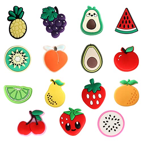 mortd Fruits Shoe Decoration Charms, 30PCS Fruit Vegetables Theme Charms for Shoe Wristband, Cherry Pineapple Eggplant Pepper Shoe Charms for Party Favors Birthday Gifts - Image 2