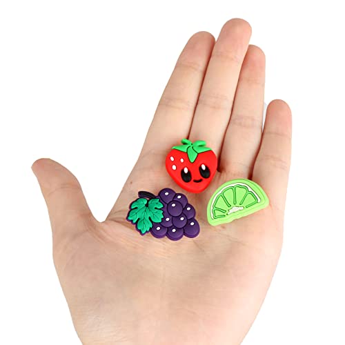 mortd Fruits Shoe Decoration Charms, 30PCS Fruit Vegetables Theme Charms for Shoe Wristband, Cherry Pineapple Eggplant Pepper Shoe Charms for Party Favors Birthday Gifts - Image 4