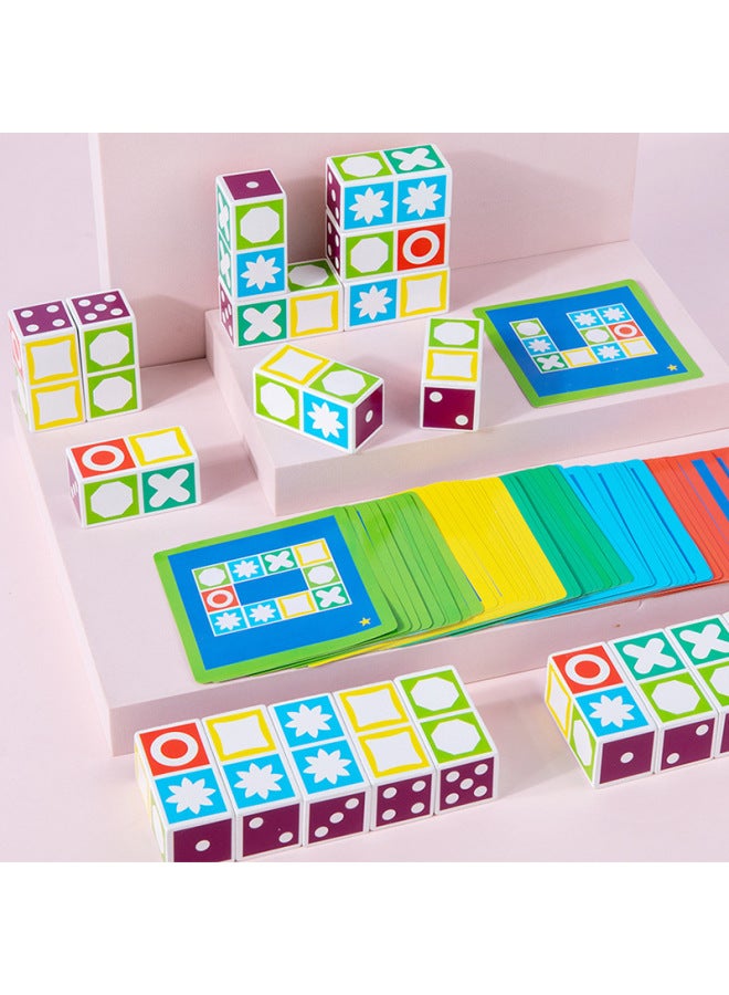 Crazy Matching Game Children's Building Blocks Puzzle Matching Logical Thinking Board Games Early Education Educational Toys-Color:Crazy Matching Game-Geometric - Image 2