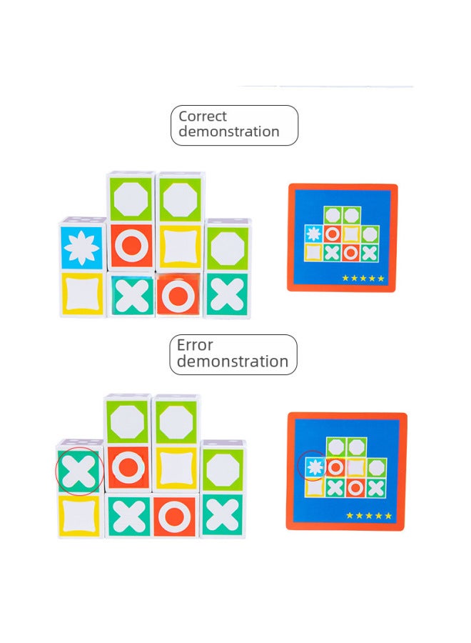 Crazy Matching Game Children's Building Blocks Puzzle Matching Logical Thinking Board Games Early Education Educational Toys-Color:Crazy Matching Game-Geometric - Image 5