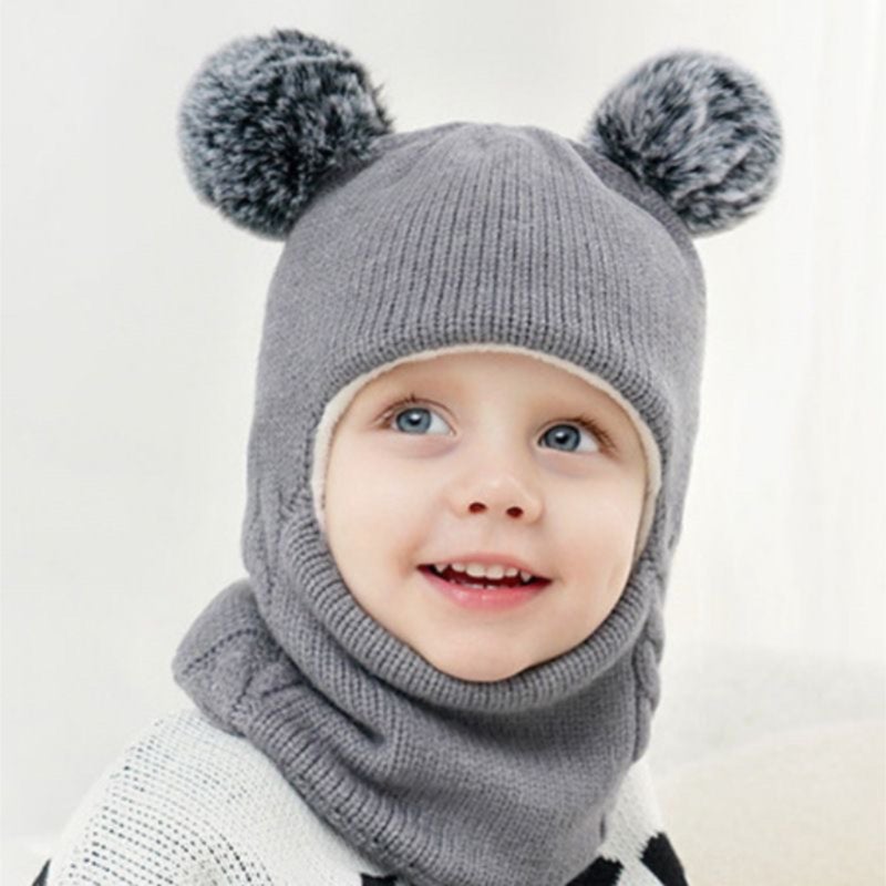 Knitted hat and scarf set for infants and young children (suitable for 6-24 months)  pink - Image 2