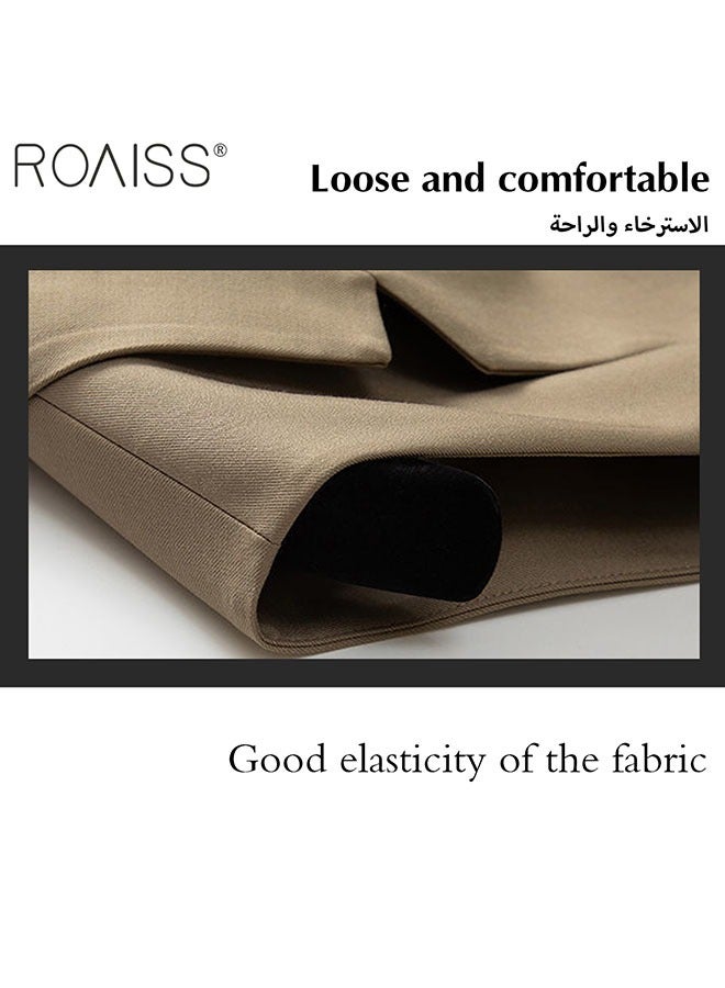 roaiss Women'S Fashion Casual Blazer Vest Classic V-Shaped Lapel Sleeveless Design Side Flap Pockets With Button Closure  - Image 5