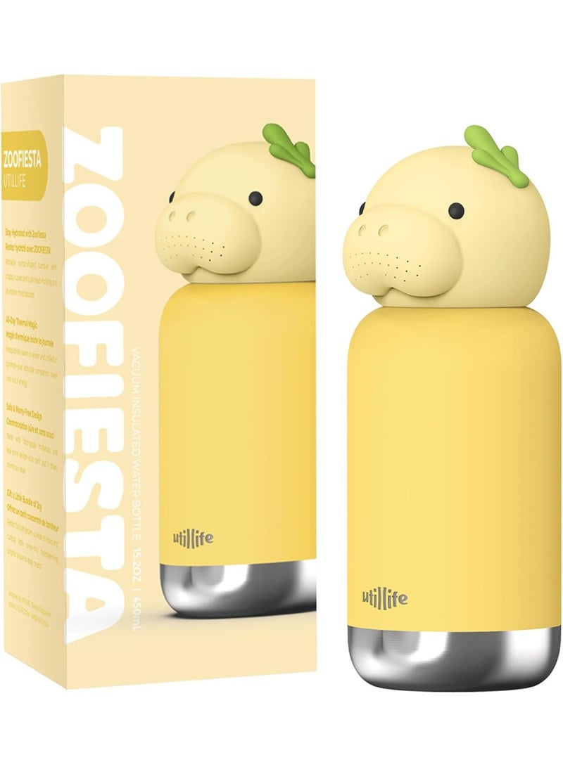 Utilife Zoofiesta Kids Water Bottle - Dugong Design - Leak-Proof & BPA-Free - Image 1