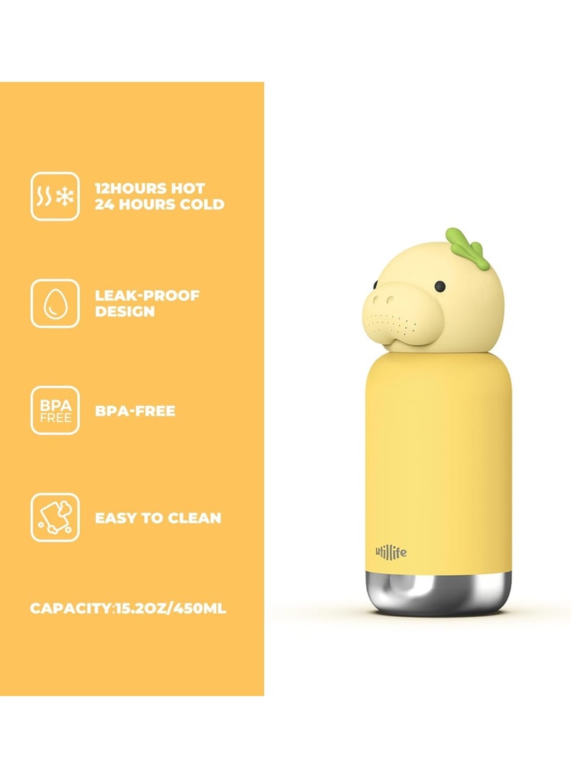Utilife Zoofiesta Kids Water Bottle - Dugong Design - Leak-Proof & BPA-Free - Image 2