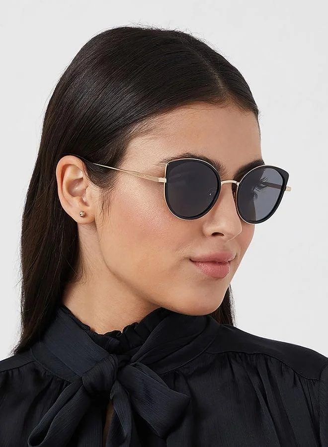 30Sundays 30Sundays ASPEN,Women Sunglasses, Cat Eye Sunglasses, UV Protection: UV400 (Black,Gray)