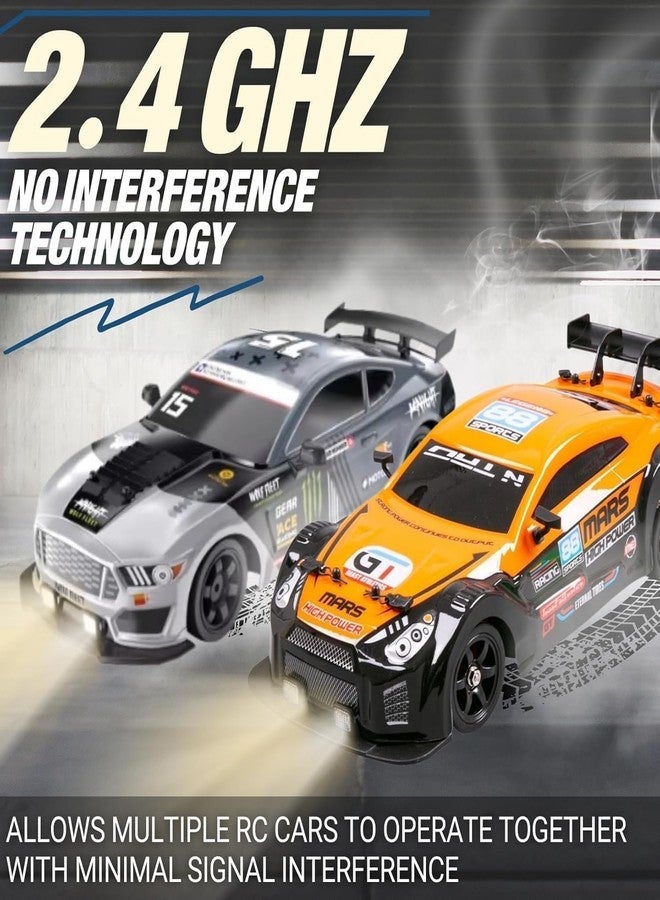 VIKINGS RC Drift Car 1/16 2.4GHz 4WD Remote Control Sport Racing On-Road Vehicle with LED Light, Batteries and Drift Tires (White) - Image 2