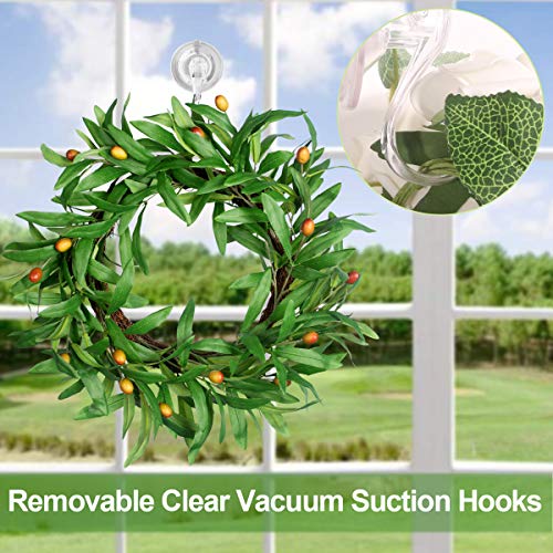 GameXcel 2PCS Wreath Hanger, Suction Cup Hooks with Key Lock, Heavy Duty Vacuum Wall Window Shower Suction Cup Hook and Wreath Hanger for Front Door, Wreath Holders, Plastic Hook Cup Holds up to 22 Lbs - Image 5