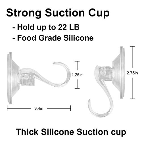 GameXcel 2PCS Wreath Hanger, Suction Cup Hooks with Key Lock, Heavy Duty Vacuum Wall Window Shower Suction Cup Hook and Wreath Hanger for Front Door, Wreath Holders, Plastic Hook Cup Holds up to 22 Lbs - Image 4