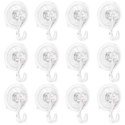 GameXcel 2PCS Wreath Hanger, Suction Cup Hooks with Key Lock, Heavy Duty Vacuum Wall Window Shower Suction Cup Hook and Wreath Hanger for Front Door, Wreath Holders, Plastic Hook Cup Holds up to 22 Lbs - Image 1