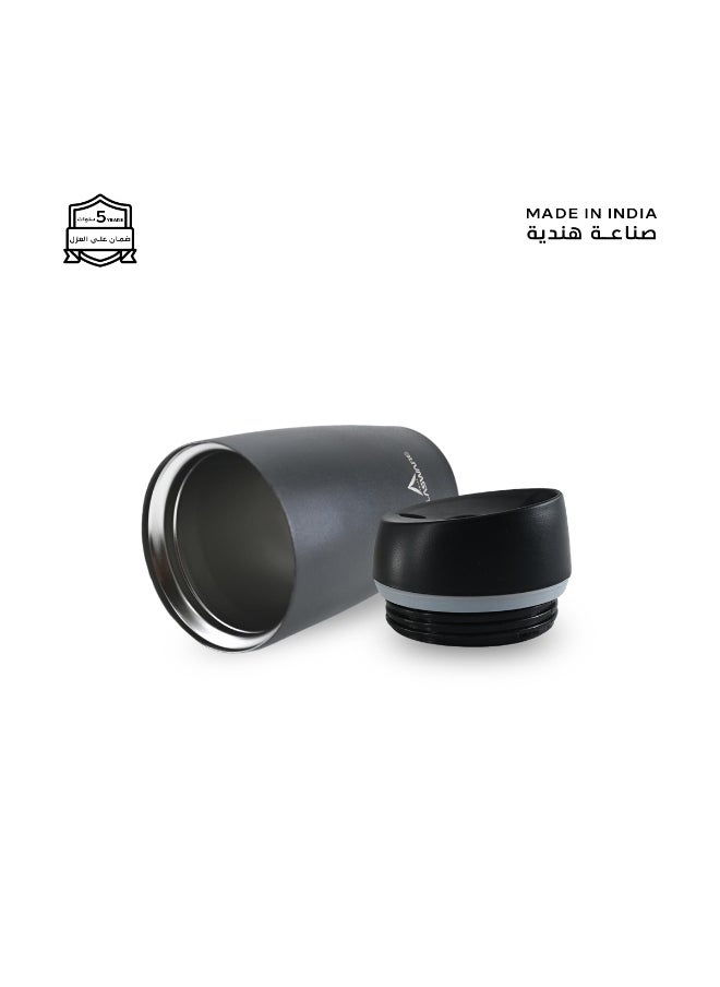 Atlasware A cup (mug) suitable for all drinks, with a capacity of 300ml. It keeps cold for 12 hours and hot for 6 hours, Black  - Image 3