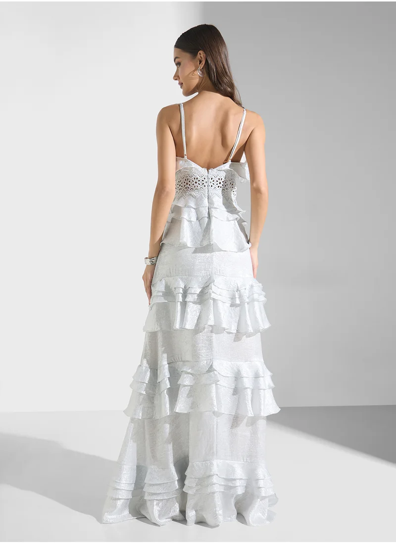 ترو ديكادينس V-Neck  Ruffle Maxi Dress