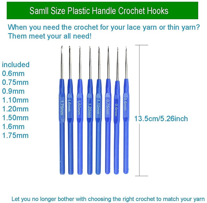 DUOMI Qzep Crochet Set 53 Pcs Sewing Knitting Needle Hook SetSewing Knitting Needle Kit with 16pcs Soft Grip Handles Hooks 06mm6mm 1 Scissor 1 Tape Measure 3 Tapestry for Hand Knitted - Image 4