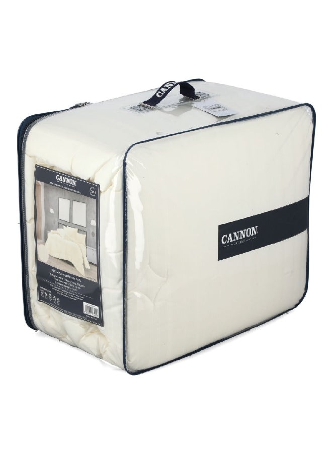 Cannon 4-Piece Cotton Stripe King Size Comforter Set Ivory 50 x 35 x 60 cm CN CK4PCS-IVRD - Image 2