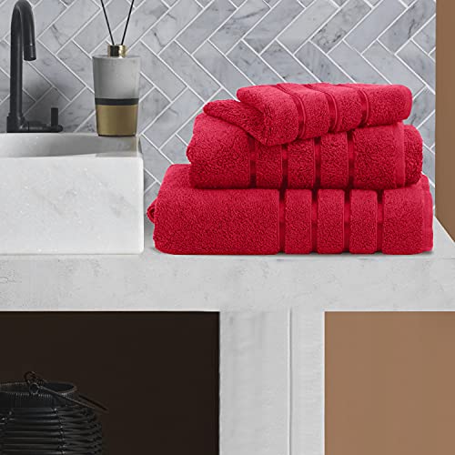 Spread Spain 100% Cotton Face Towel, Roman Face Towel Set of 2, 600 GSM, Super Absorbent, Soft & Quick Dry Towels for Gym, Sports, Travel, Suitable for Acne Prone Skin (30x30cm, Red) - Image 3