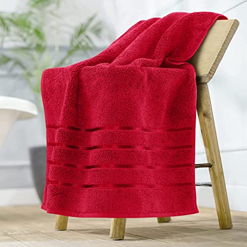 Spread Spain 100% Cotton Face Towel, Roman Face Towel Set of 2, 600 GSM, Super Absorbent, Soft & Quick Dry Towels for Gym, Sports, Travel, Suitable for Acne Prone Skin (30x30cm, Red) - Image 2