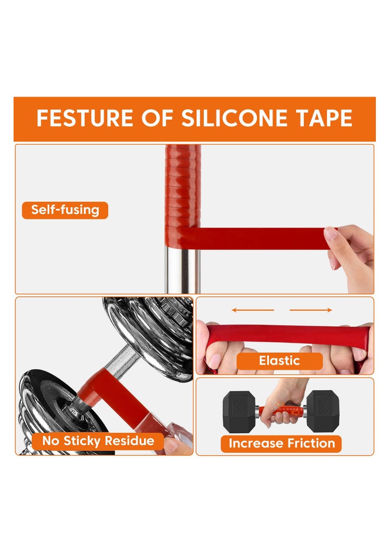SYOSI 2 Rolls Self Fusing Silicone Tape - 1inx10ft Waterproof Tape, Water Leak Seal Tape, Rescue Tape, Plumbing Hose Repair Tape, Rubber Tape for Cable Winding Insulating(Red)  - Image 2