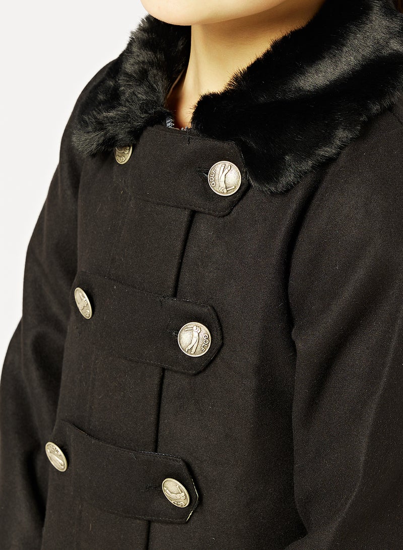 Jodi Mini Girls Coat with Fur Lining and Hems - Image 4