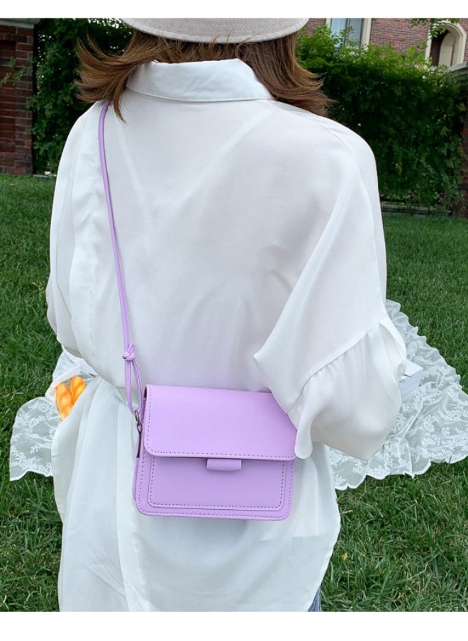 WAOKN - Women's Fashion Retro Crossbody Bag, Casual Fashion Chain Shoulder Bag Messenger Bag for Ladies, College Student Versatile Flip Style Simple Tote Bag Carrying Bag（Purple) - Image 1