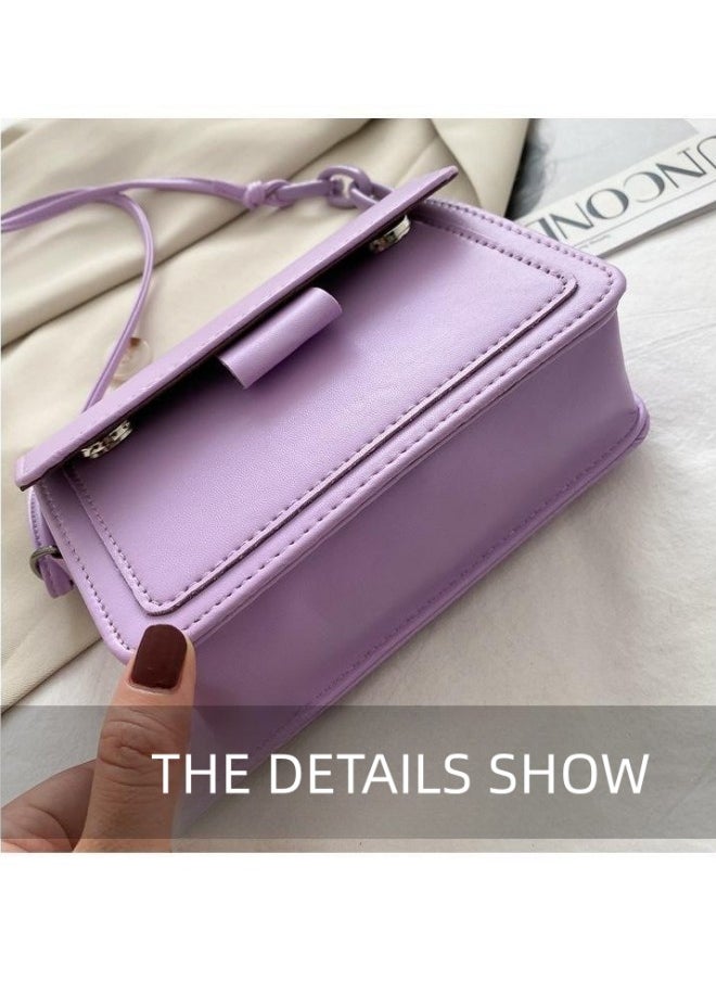 WAOKN - Women's Fashion Retro Crossbody Bag, Casual Fashion Chain Shoulder Bag Messenger Bag for Ladies, College Student Versatile Flip Style Simple Tote Bag Carrying Bag（Purple) - Image 1