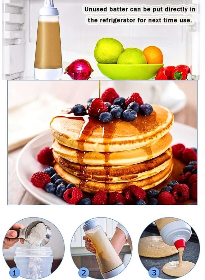 Chase Up [1000ml] Hand Pancake Batter Dispenser with Wire Whisk - Squeeze Bottle Shaker for Cupcakes, Crepes, Muffins & More - Image 3