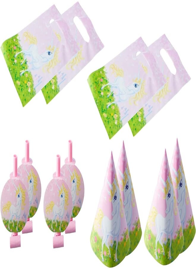 Party Party unicorn print gift bags, hats and horns set, 32253 multi color set of 12 