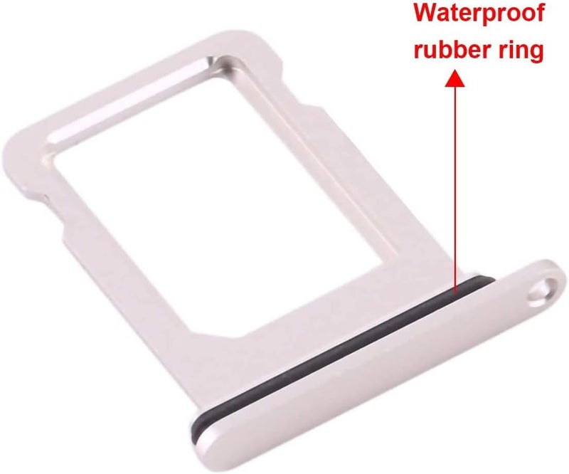 Perzework حامل فتحة بطاقة SIM بديل لجهاز آيفون 13 (ستارلايت/أبيض/فضي) مع حلقة مطاطية مقاومة للماء ودبوس إخراج (نسخة بطاقة SIM واحدة) - Image 2