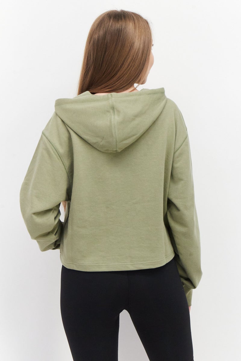 New Balance Women Sportswear Fit Long Sleeve Training Sweatshirts, Light Olive  - Image 2