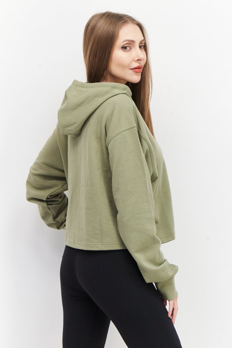 New Balance Women Sportswear Fit Long Sleeve Training Sweatshirts, Light Olive  - Image 4