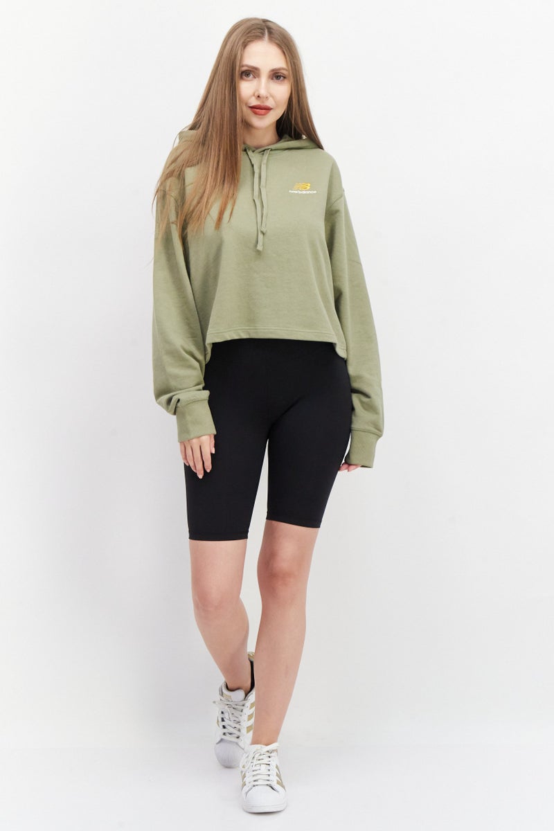 New Balance Women Sportswear Fit Long Sleeve Training Sweatshirts, Light Olive  - Image 3