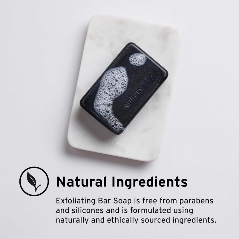 Supply Exfoliating Bar Soap for Men Mens Bar Soap with Jojoba Beads Shea Butter Aloe Deep Cleansing Moisturizing Soap Bar White Birch Sage Scent 7 oz - Image 4