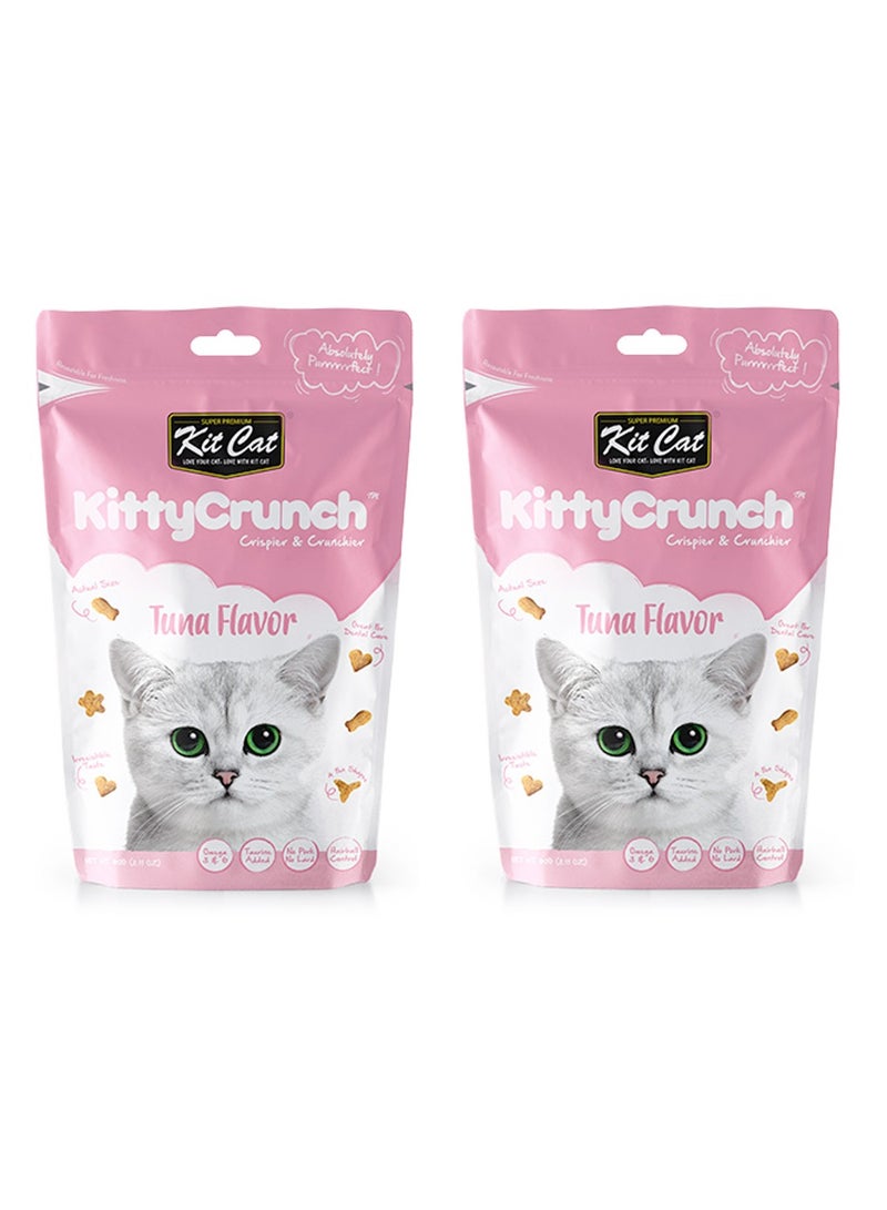 كيت كات عبوة من قطعتين من حلوى القطط بنكهة التونة من Kitty Crunch، 60 جم - Image 1