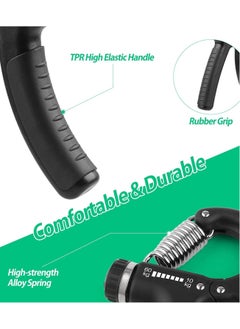 Eworld Pack of 10 Adjustable Resistance Hand Grip Trainer From 11 to 132 lbs (5-60kg), Ideal for Building Forearm Strength, Muscle Development, and Injury Recovery.  - Image 3