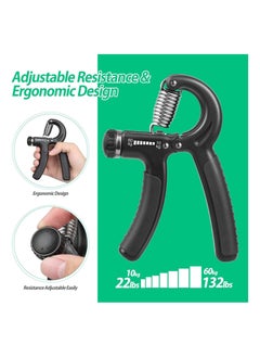 Eworld Pack of 10 Adjustable Resistance Hand Grip Trainer From 11 to 132 lbs (5-60kg), Ideal for Building Forearm Strength, Muscle Development, and Injury Recovery.  - Image 5