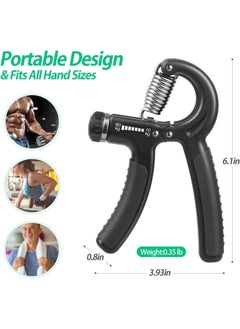 Eworld Pack of 10 Adjustable Resistance Hand Grip Trainer From 11 to 132 lbs (5-60kg), Ideal for Building Forearm Strength, Muscle Development, and Injury Recovery.  - Image 2