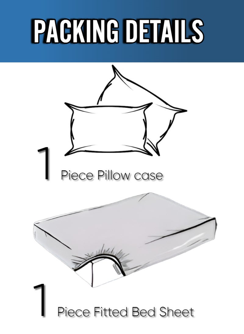 Blueberry - Navy Blue Extra Deep Pocket Single Size Sheets Cotton 3 Piece Sheet Set 100x200+15cm - Image 1
