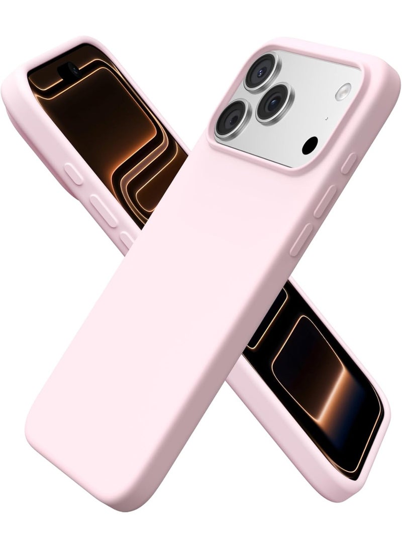 Pink Soft Liquid Silicone Phone Case for iPhone 17 Pro Max - Shockproof & Anti-Scratch - Image 1