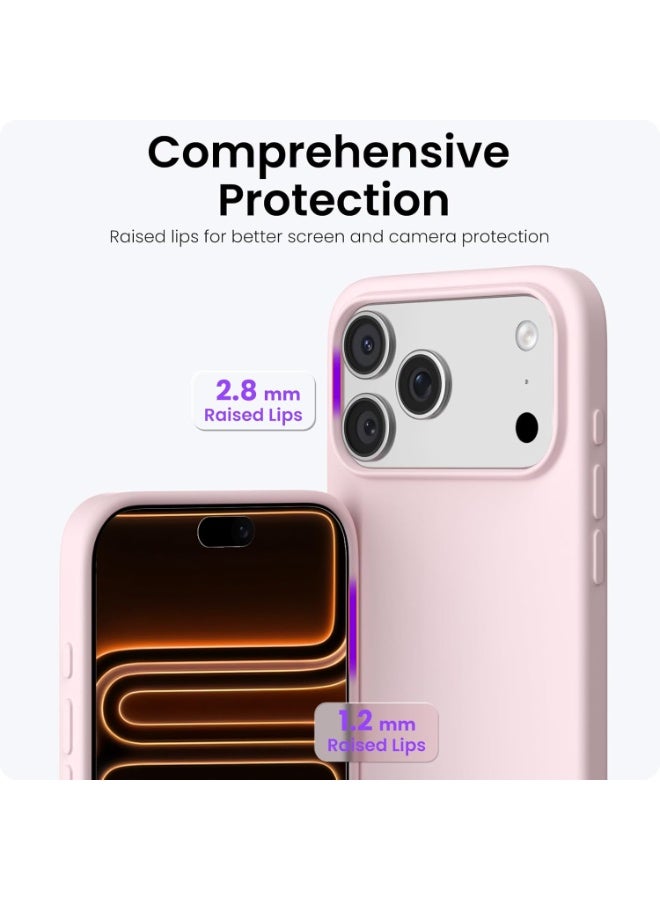 Pink Soft Liquid Silicone Phone Case for iPhone 17 Pro Max - Shockproof & Anti-Scratch - Image 3