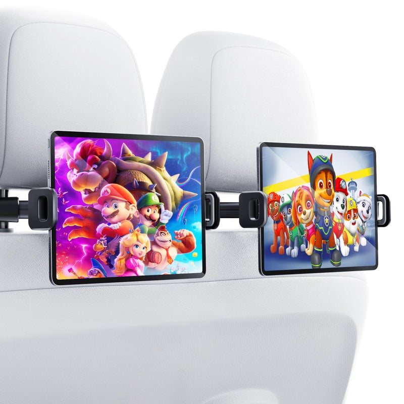 TOCHIO 2 Pack Tablet iPad Holder for Car Backseat Tablet Holder Phone Mount Stand for iPad, Tablets, Nintendo Switch, iPhone, Smartphones, Gift for Men and Women (Style B) - Image 1
