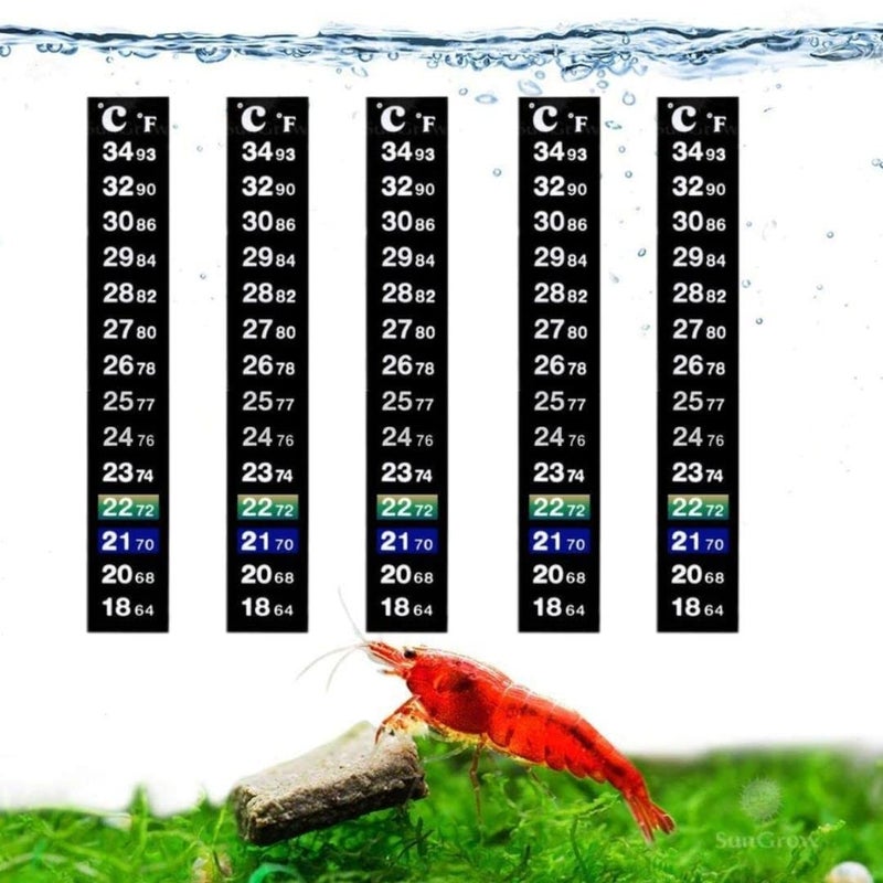 VAYINATO PetzLifeworld Aquarium Fish Tank Sticker Thermometer (Pack of 5) - Image 1