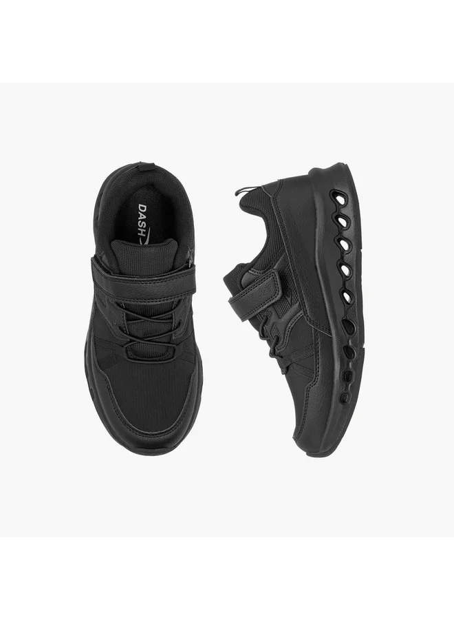 Dash Boys Panelled Sports Shoes with Hook and Loop Closure
