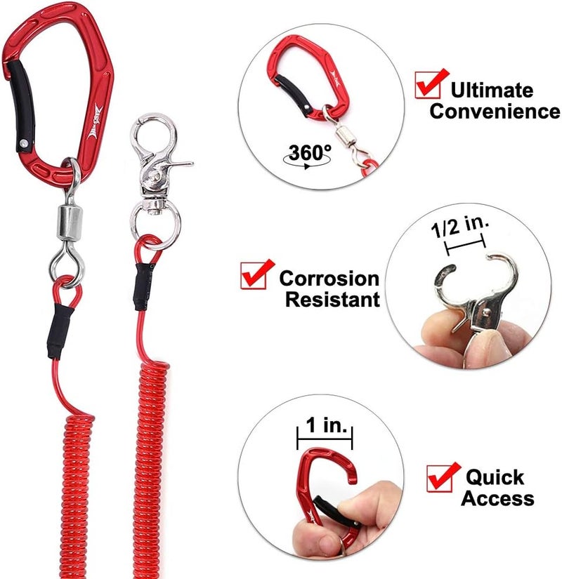 Hercules M4 Fishing Lanyard, Fishing Pole Tether, Kayak Paddle Leash, Heavy Duty Retractable Coiled Lanyard for Fishing, Rods, Pliers, Boating, Paddles, Kayak - Image 3