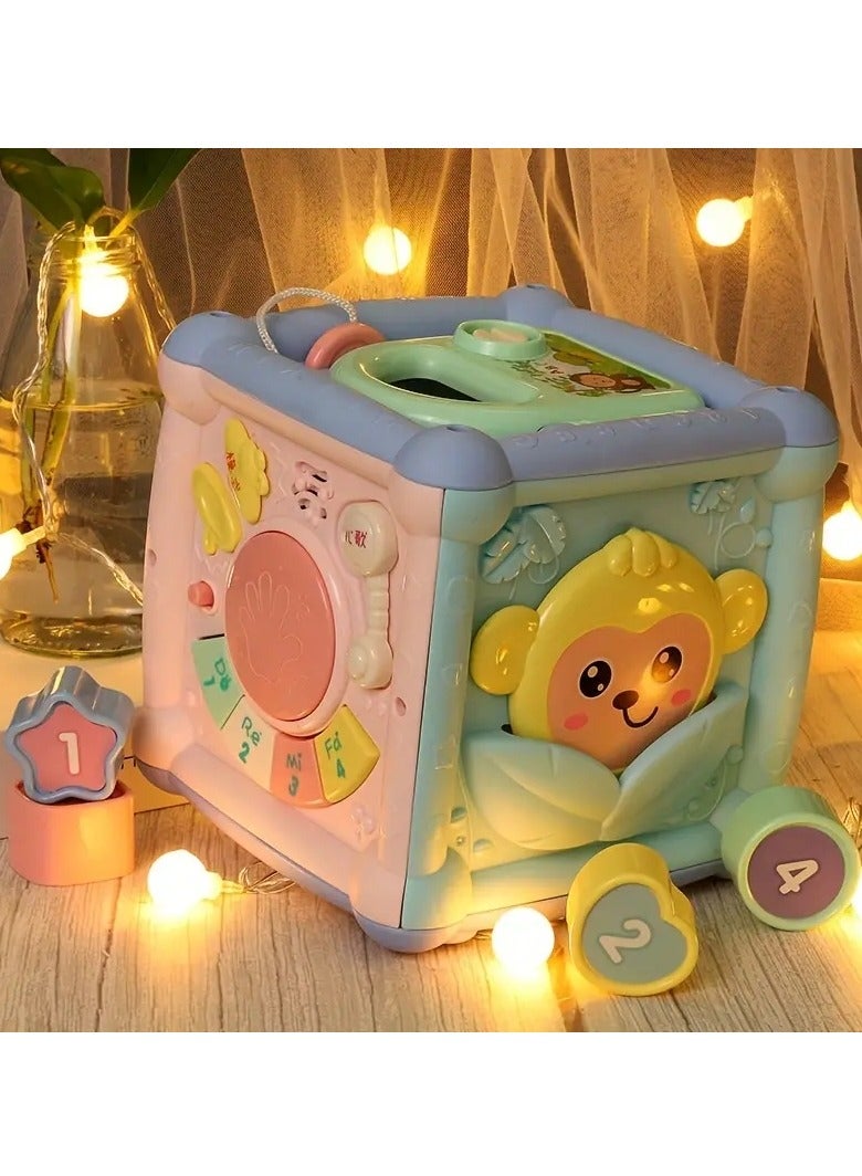 Gonice Baby Toys, Wrap Around Beads Shape Matching Building Blocks Rattle Early Education Puzzle Six-sided Body Boys And Girls Percussion - Image 2