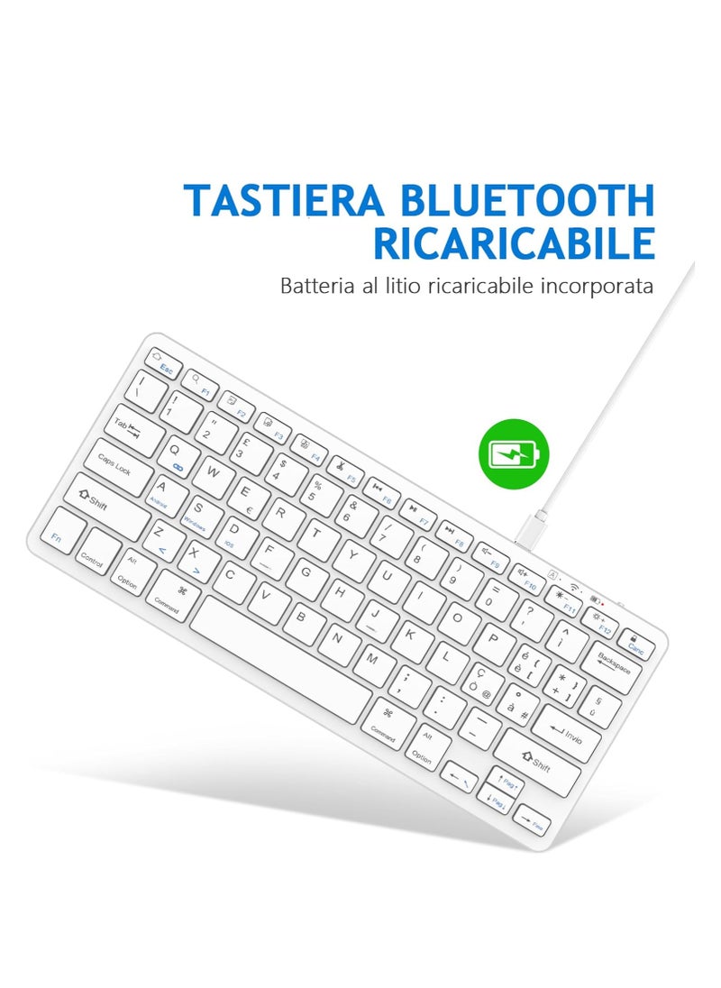 Bluetooth Keyboard for iPad, Bluetooth Keyboard Compatible with iPad 10.2/9.7, iPad Pro 11/iPad Pro 12.9, iPad Air/iPad Mini/iPhone, Wireless Bluetooth Keyboard for Windows, iOS, Android, White