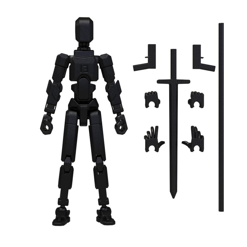 MerryXD Titan 13 Action Figure,Assembly Completed Dummy 13 Action Figure Lucky 13 Action Figure T13 Action Figure 3D Printed Multi-Jointed Movable, Nova 13 Action Figure Toy Black - Image 1